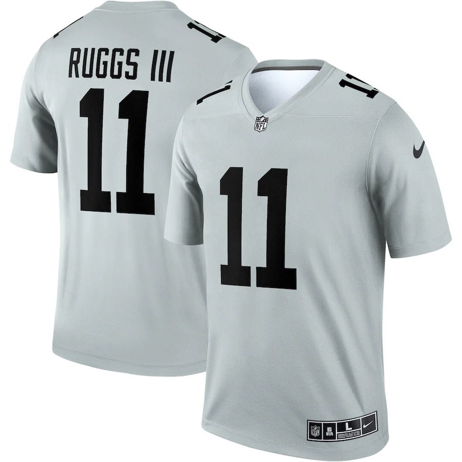 Men Oakland Raiders 11 Henry Ruggs III Nike Grey Silver Inverted Legend NFL Jersey